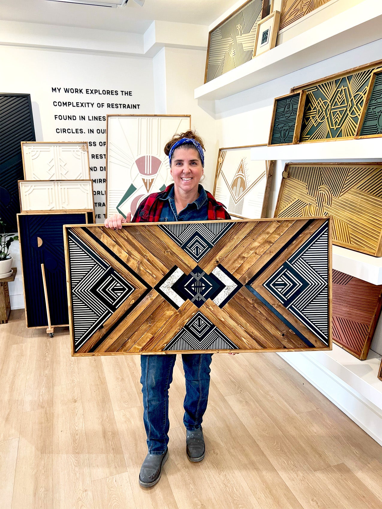 Classic Mixed with Modern Wood Mosaic Art: Continuum