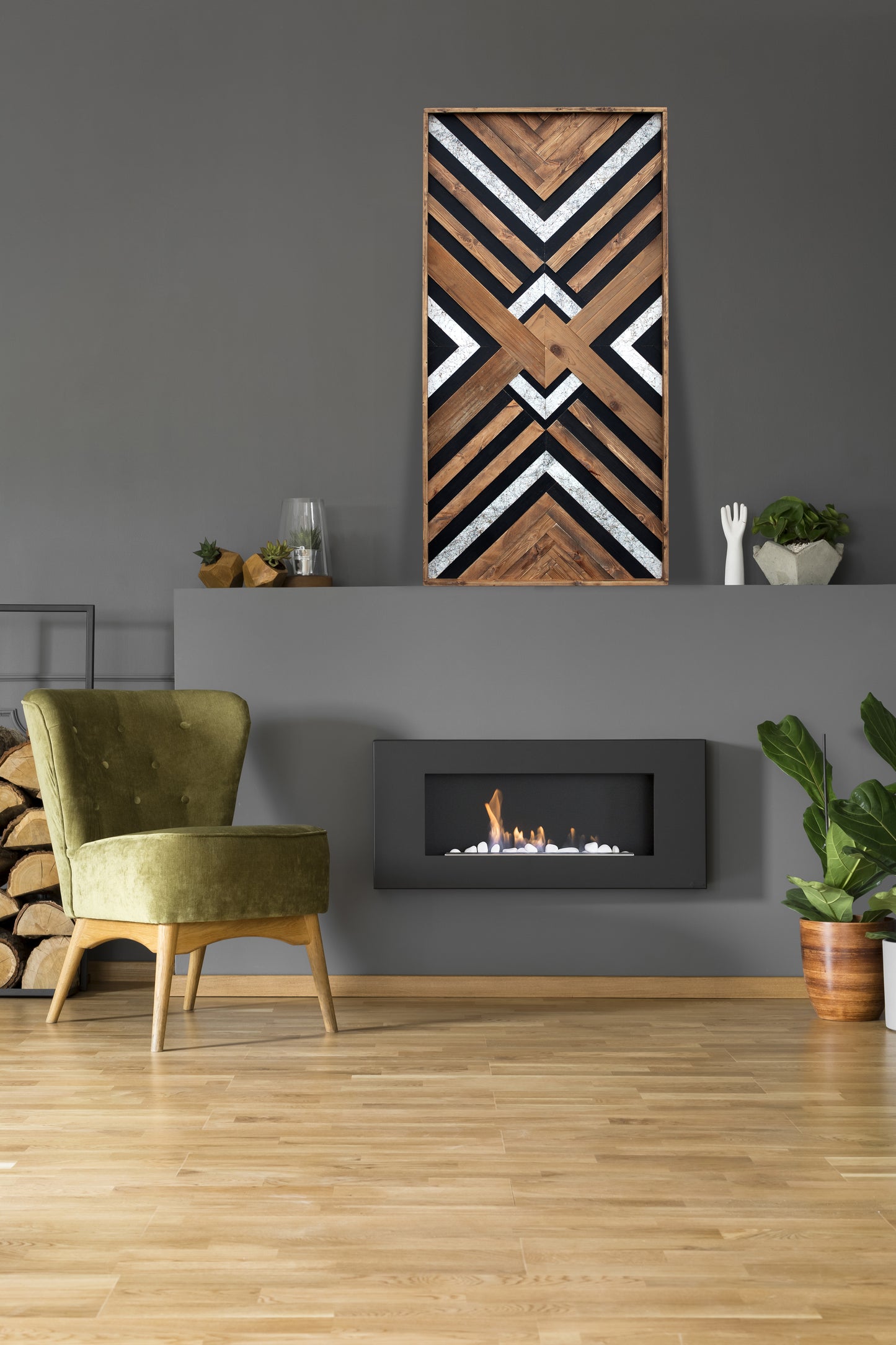 Classic Wood Mosaic Art: Weave