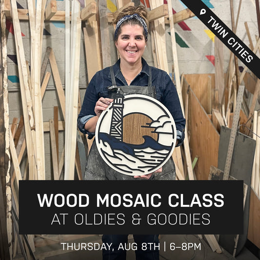Lighthouse Wood Mosaic Class at Oldies & Goodies | Aug. 8th @ 6pm