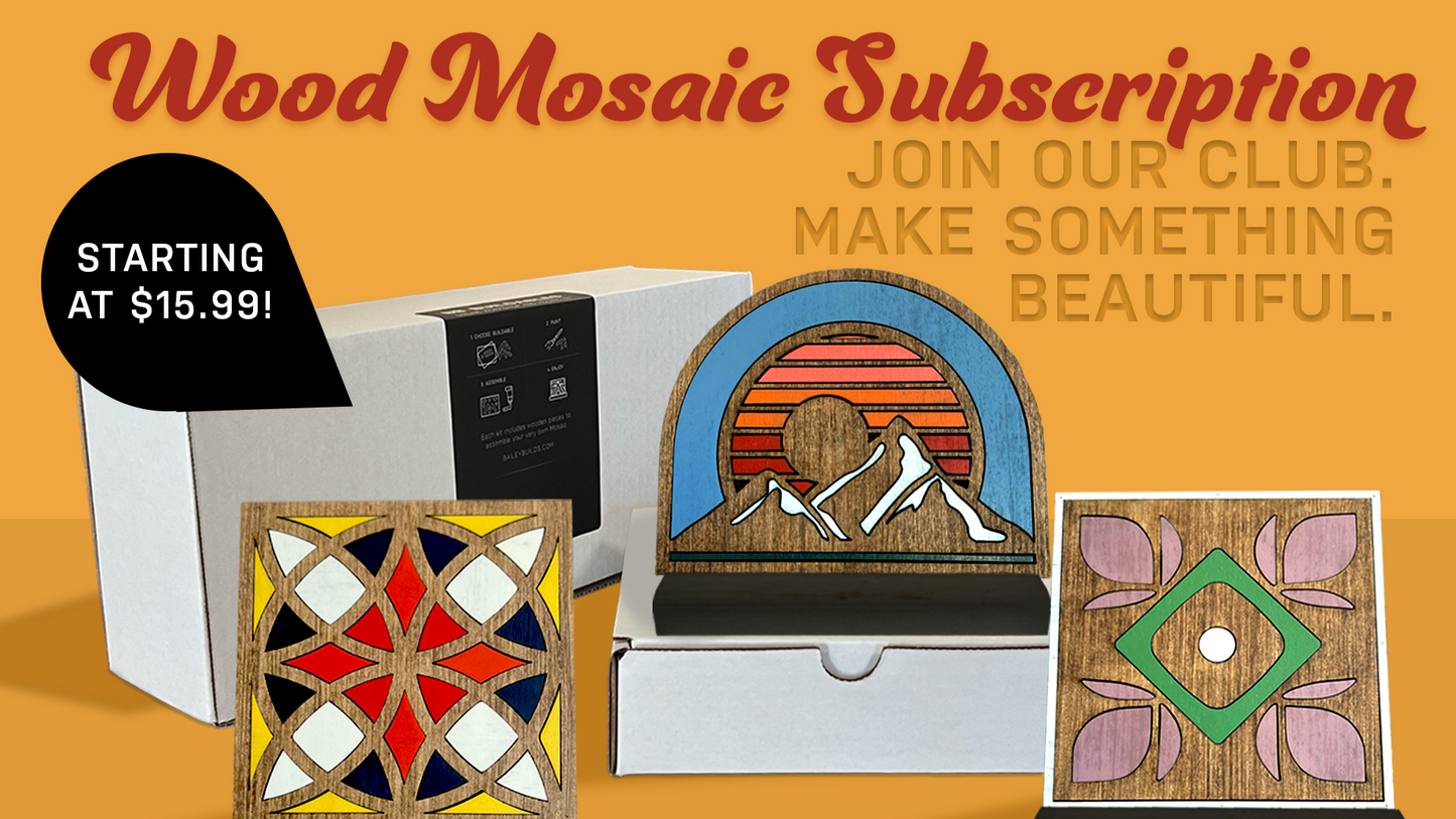 Wood Mosaic Subscription Box- DIY monthly kit