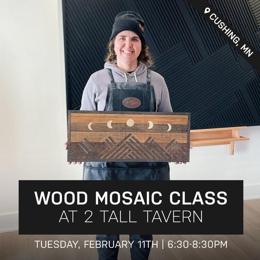 Jericho Wood Mosaic Class at 2 Tall Tavern | Feb. 11th @ 6:30pm | Cushing, MN