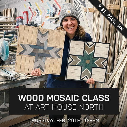 Starlight Wood Mosaic Class at Art House North | Feb. 20th @ 6pm | St. Paul, MN