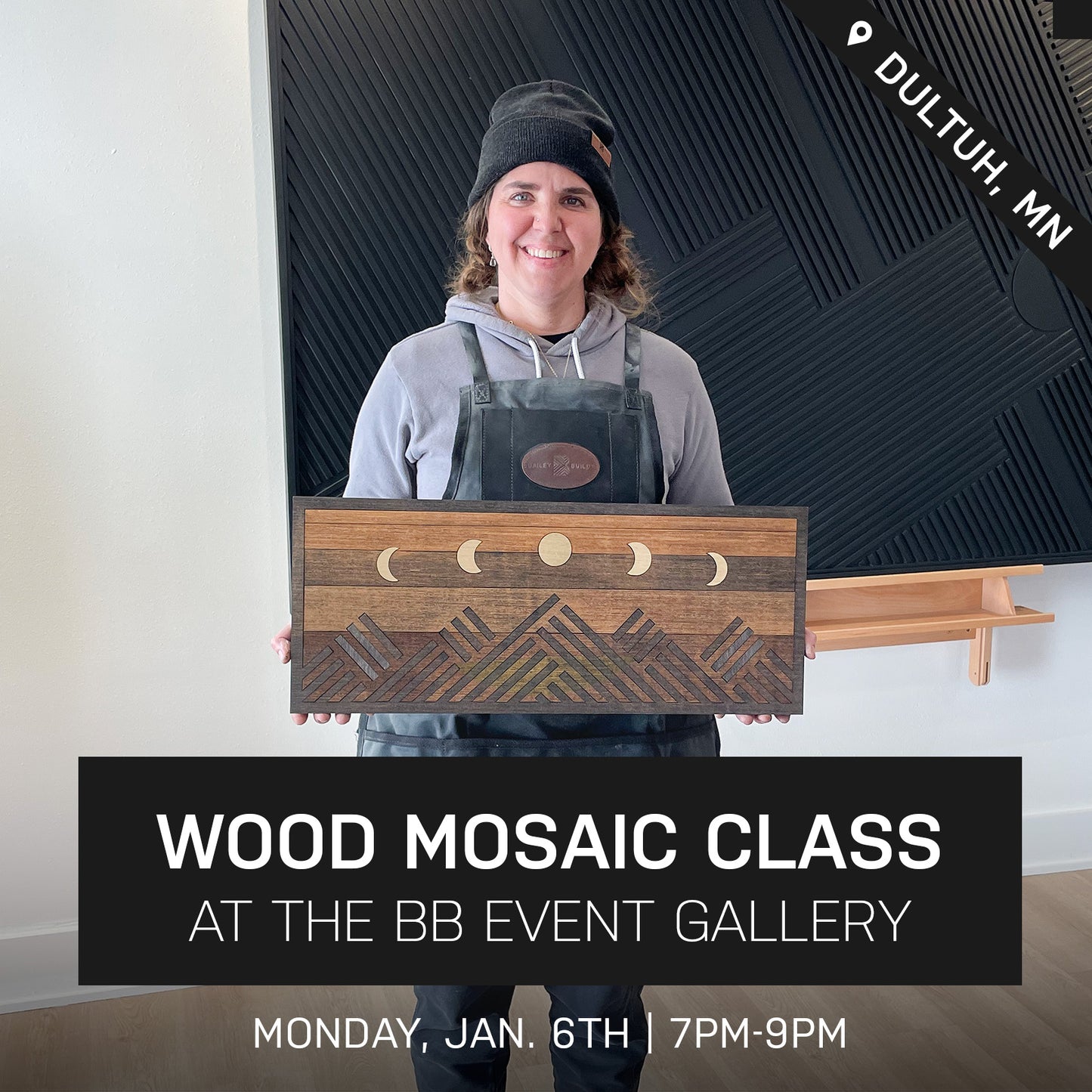 Jericho Wood Mosaic Class at BB Gallery | Jan. 6th @ 7pm | Duluth, MN