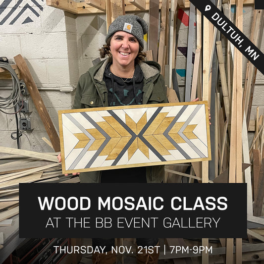 Feather Wood Mosaic Class at BB Gallery | Nov. 21st @ 7pm