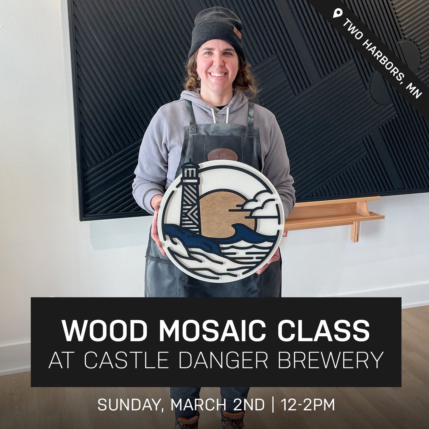 Lighthouse Wood Mosaic Class at Castle Danger Brewery | March 2nd @ 12pm | Two Harbors, MN