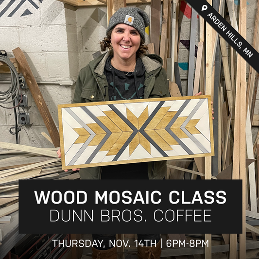 Feather Wood Mosaic Class at Dunn Bros Coffee | Nov. 14th @ 6pm