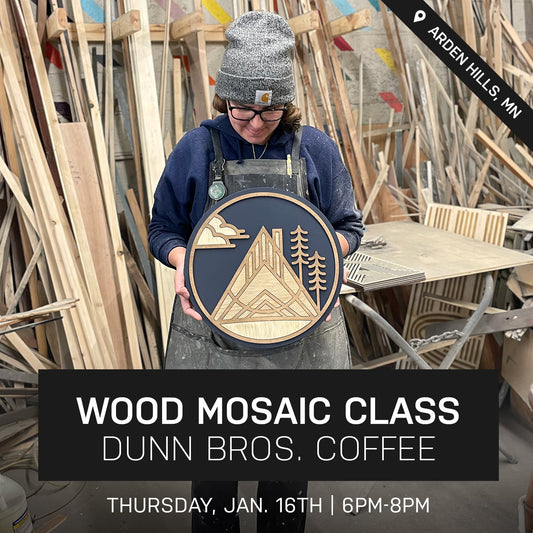 Voyage Wood Mosaic Class at Dunn Bros. Coffee | Jan. 16th @ 6pm | Arden Hills, MN