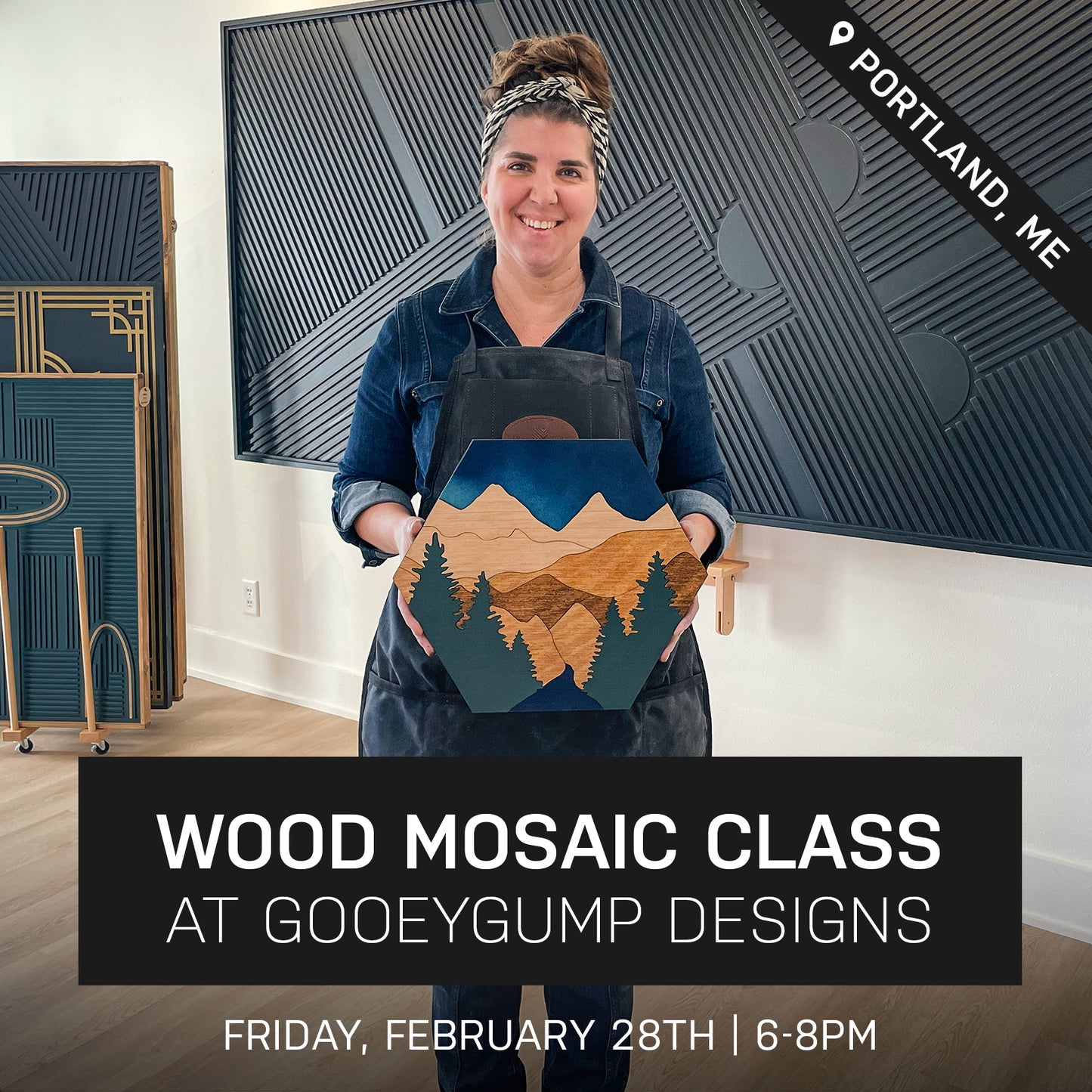 Venture Wood Mosaic Class at Gooeygump Designs | Feb. 28th @ 6pm | Portland, ME