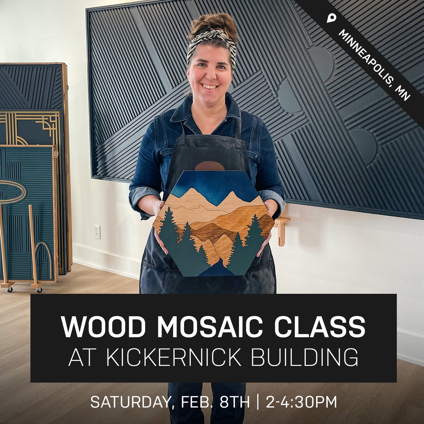 Venture Wood Mosaic Class at Kickernick Building | Feb. 8th @ 2pm | Minneapolis, MN