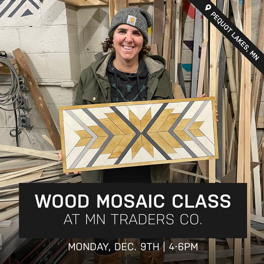 Feather Wood Mosaic Class at MN Traders Co | Dec. 9th @ 4pm | Pequot Lakes, MN