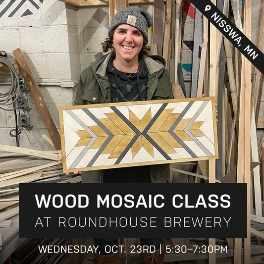 Feather Wood Mosaic Class at Roundhouse Brewery | Oct. 23th @ 5:30pm