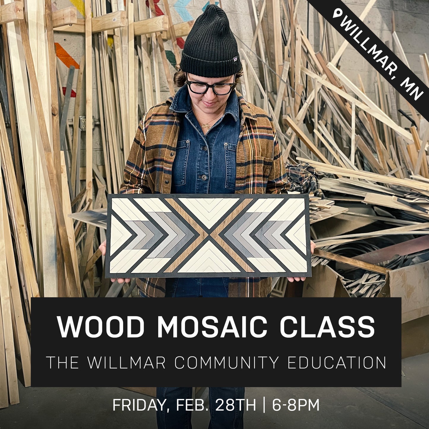 Quill Wood Mosaic Class at Willmar Community Education | Feb. 28th @ 6pm | Willmar, MN