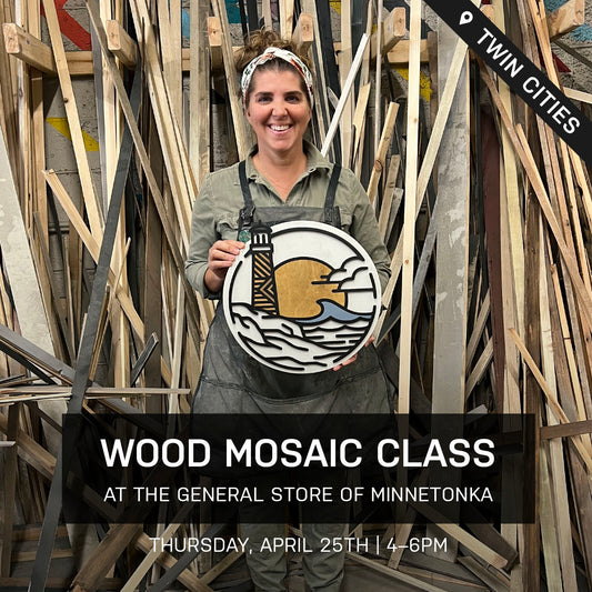 Lighthouse Wood Mosaic Class at the General Store Of Minnetonka | April 25th @ 4pm