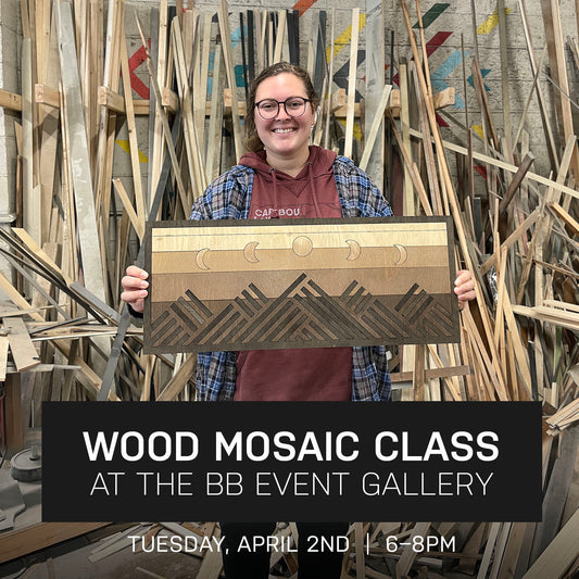 Jericho Wood Mosaic Class at the BB Event Gallery | April 2nd @ 6pm