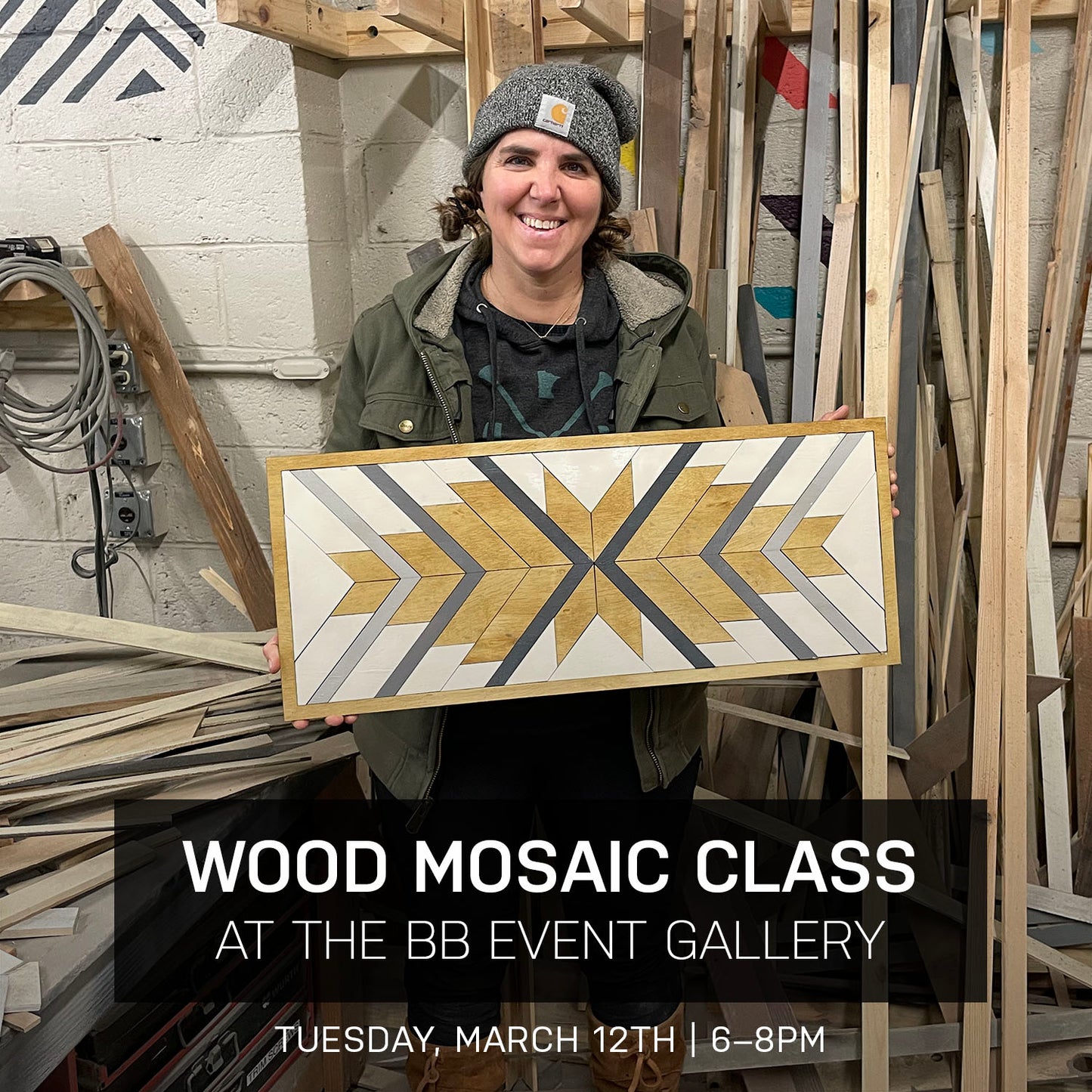Feather Wood Mosaic Class at the BB Event Gallery | March 12th @ 6pm