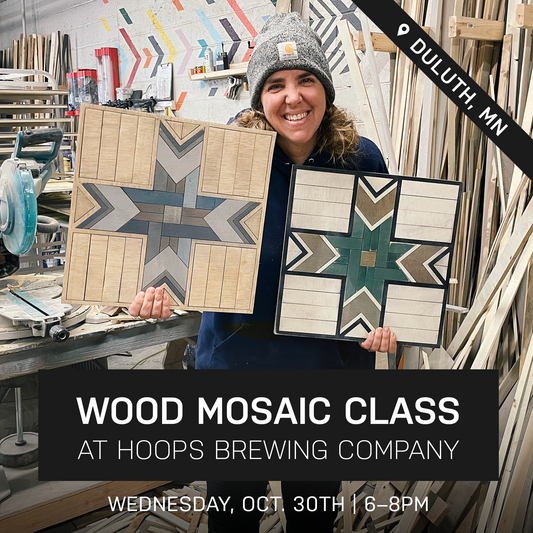 Starlight Wood Mosaic Class at Hoops Brewing Company | Oct. 30th @ 6pm | Duluth, MN