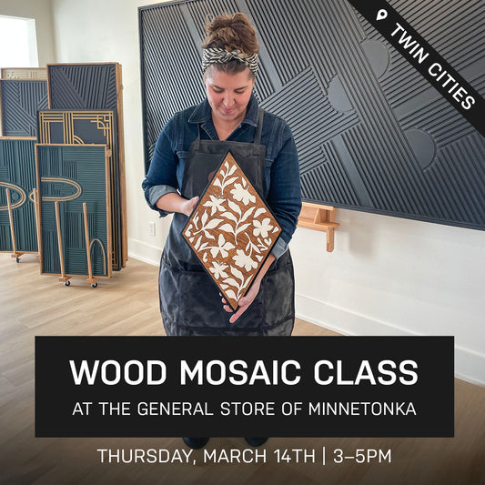 Bloom Wood Mosaic Class at the General Store Of Minnetonka | March 14th @ 3pm