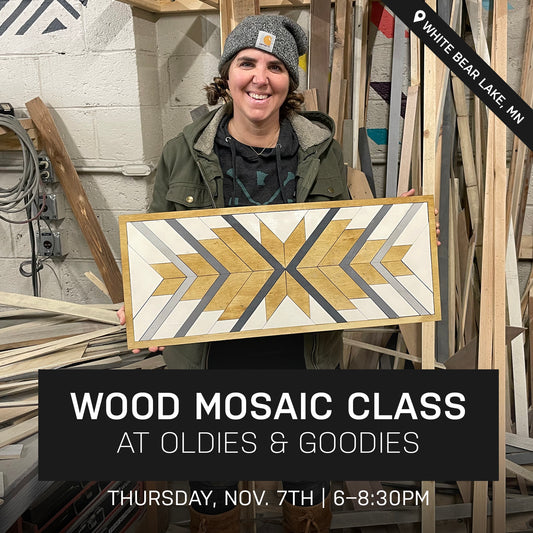 Feather Wood Mosaic Class at Oldies & Goodies | Nov. 7th @ 6pm | White Bear Lake, MN