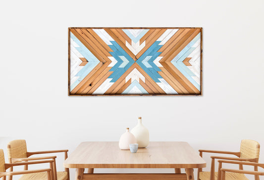 Wood Mosaic Art: Azure