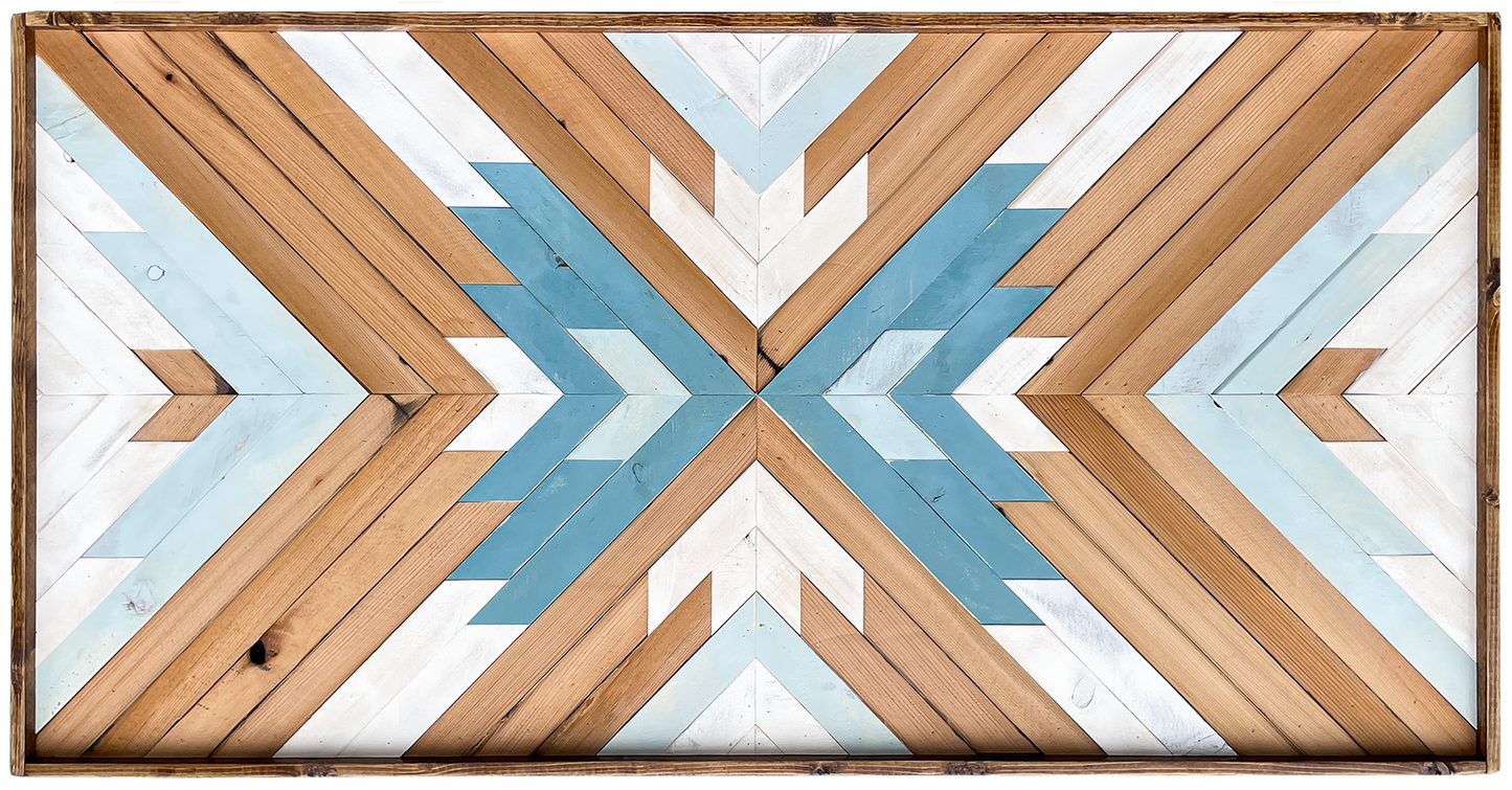 Wood Mosaic Art: Azure