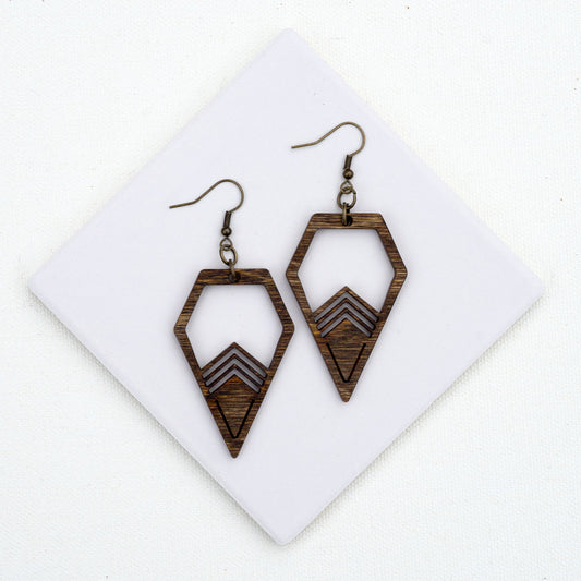 BB Espresso Chevron Earrings